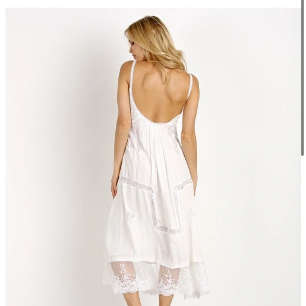 Spell Peaches Slip Dress with lace, NWT, XL - Picture 5 of 17